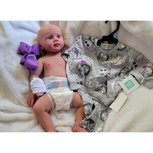 🆕21inch Platinum Silicone Baby Doll Boy Soft Newborn Open Eyes Collectible Doll